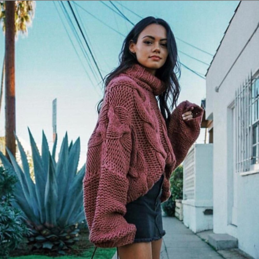 Cropped Turtleneck Sweater